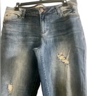 Cato Mid Rise Modern Fit Skinny Distressed Raw Hem Women's Denim Ankle Jeans 12 — photo 2