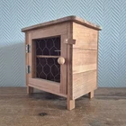 Vintage Egg Cabinet for 12 Eggs, Rustic Wood Chicken Mesh, Easter Cabinet