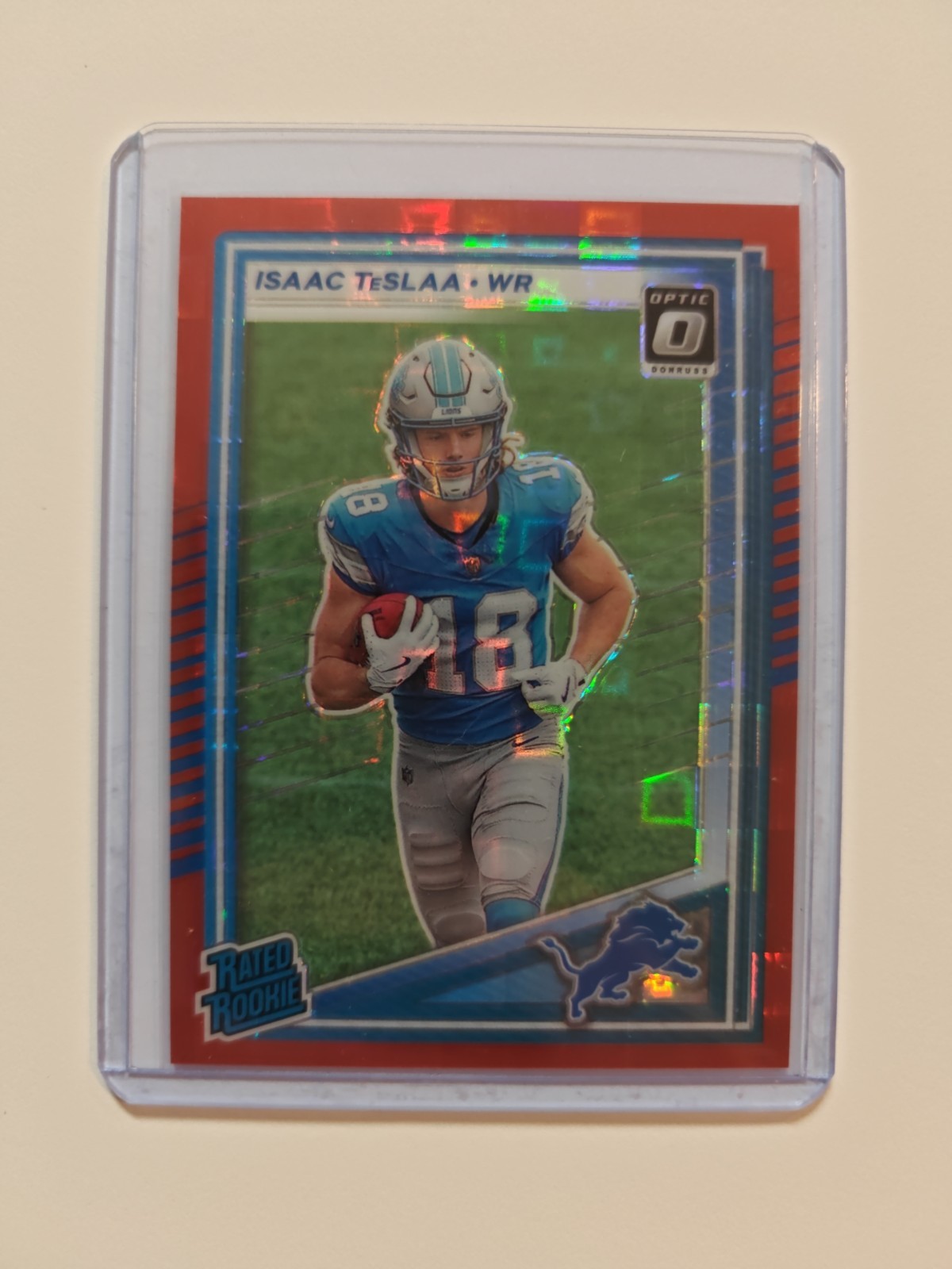 2025 Panini Donruss - Isaac Teslaa #338 Optic Preview Red Pandora Prizm (RC)