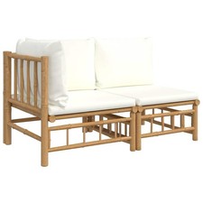 Patio Furniture Set Sectional Sofa Lounge Set with Cushions Bamboo vidaXL