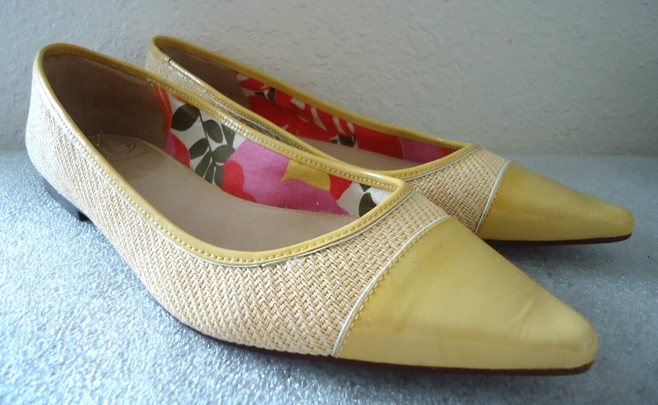 Rare LILLY PULITZER VIA PALM BEACH Nude CAPTOE STRAW PATENT FLATS Sz-10M - Imagem 4 de 4