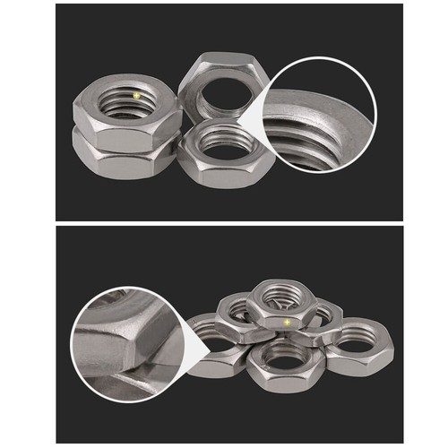 Hex Thin Nut Fine Thread M6-M20 Half Lock jam Nut Chamfered DIN 439 Stainless A2 - Picture 3 of 9