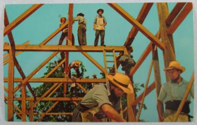 Neighbors Raise A Barn In Pennsylvania Dutch Area, PA Postcard (#F900)