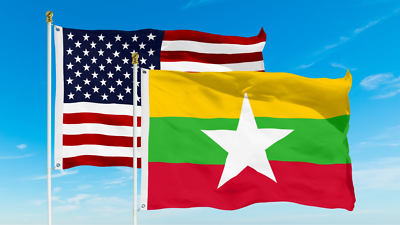 FROMAN INSECTLANG Mルーア5-28g 2本組み2.04cm G128 Combo Pack: American USA Flag & Myanmar Flag 3x5 Ft, Both