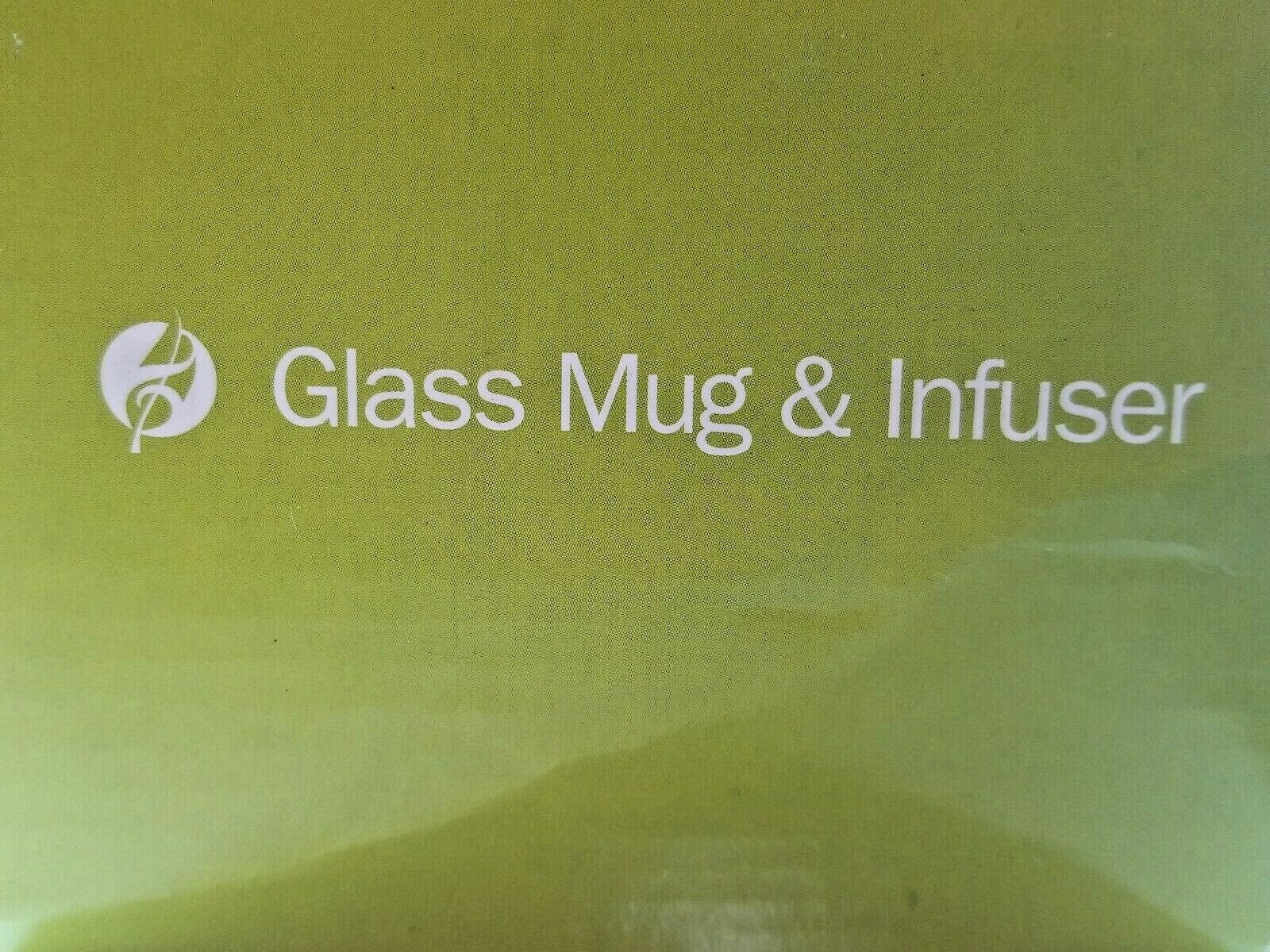 Adagio Teas, inc- Simple Style Glass Tea Mug with Infuser and Lid 14 oz New