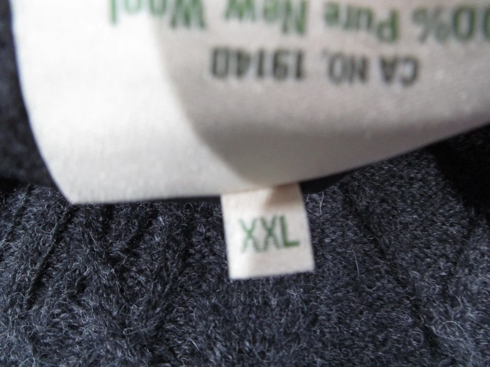 Suéter Aran Woolen Mills Para Hombres 2XL XXL Gris Lana Cremallera Completa Tejido Cárdigan Forrado Foto 3 de 4
