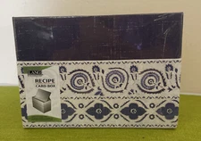 New LANG COMPANY Recipe Card BOX Pop-Up Easel in Cover Patina Vie Pattern Design