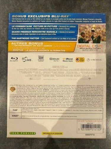INVICTUS - MATT DAMON - MORGAN FREEMAN / film en BLU-RAY zone B - Imagen 2 de 2