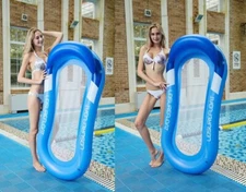 Inflatable Foldable Floating Bed Float Chair Beach Swimming Pool Raft Water Toy