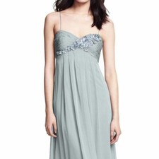 ADRIANNA PAPELL FLORAL APPLIQUE CHIFFON DRESS GREEN SIZE 4 #435 NWT