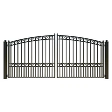 ALEKO Yard Garden Steel Dual Swing Driveway Black Gate 14 ft Paris Style