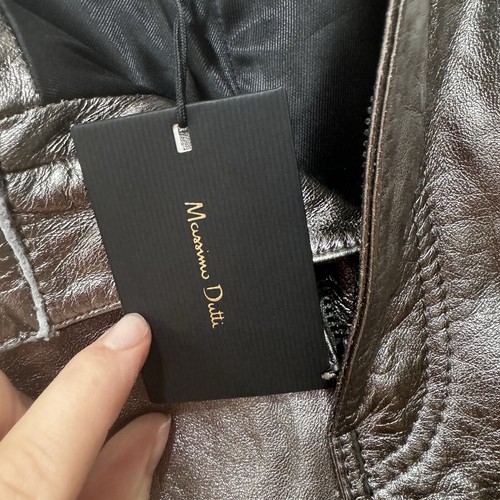 Massimo Dutti Silver Metallic Leather Pants XS - Picture 9 of 11