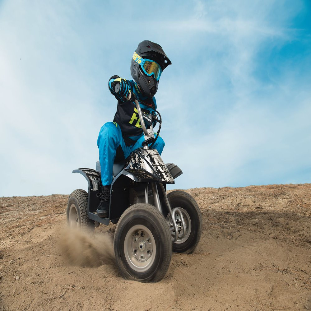 Dirt Quad - 24V Powered Ride-On, 12" Knobby Tires, Electric 4-Wheeler for Kids A
