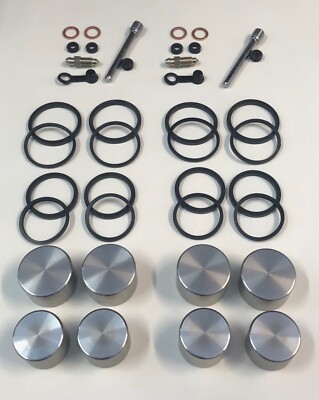 8 x Bremssattel Umbausatz vorne Edelstahl Kolben GSF1200 96-00 Nissin 4 Topf