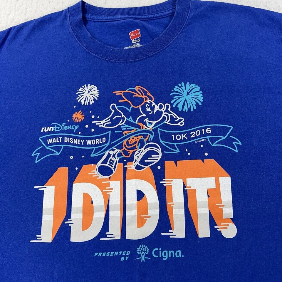 RunDisney взрослый большой 2016 Waltt Disney World 10K гонки синий графический футболка - Изображение 2 из 4