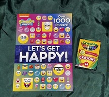 NEW Lets Get Happy Spongebob Squarepants 1000 Sticker Book Crayola Crayons