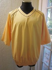 FootJoy Yellow V-Neck Short Sleeve Windbreaker Jacket Men L NWOT