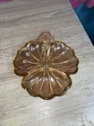 Vintage Jeanette Pink Depression Glass Candy Dish Doric and Pansy Divided Dish