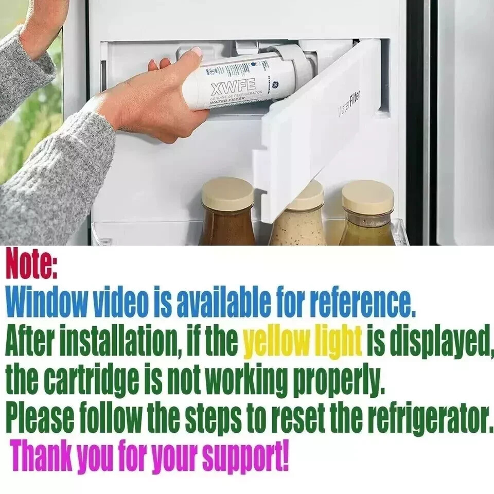 3 Pack GE XWFE Refrigerator Replacement Water Filter (Without Chip)USA