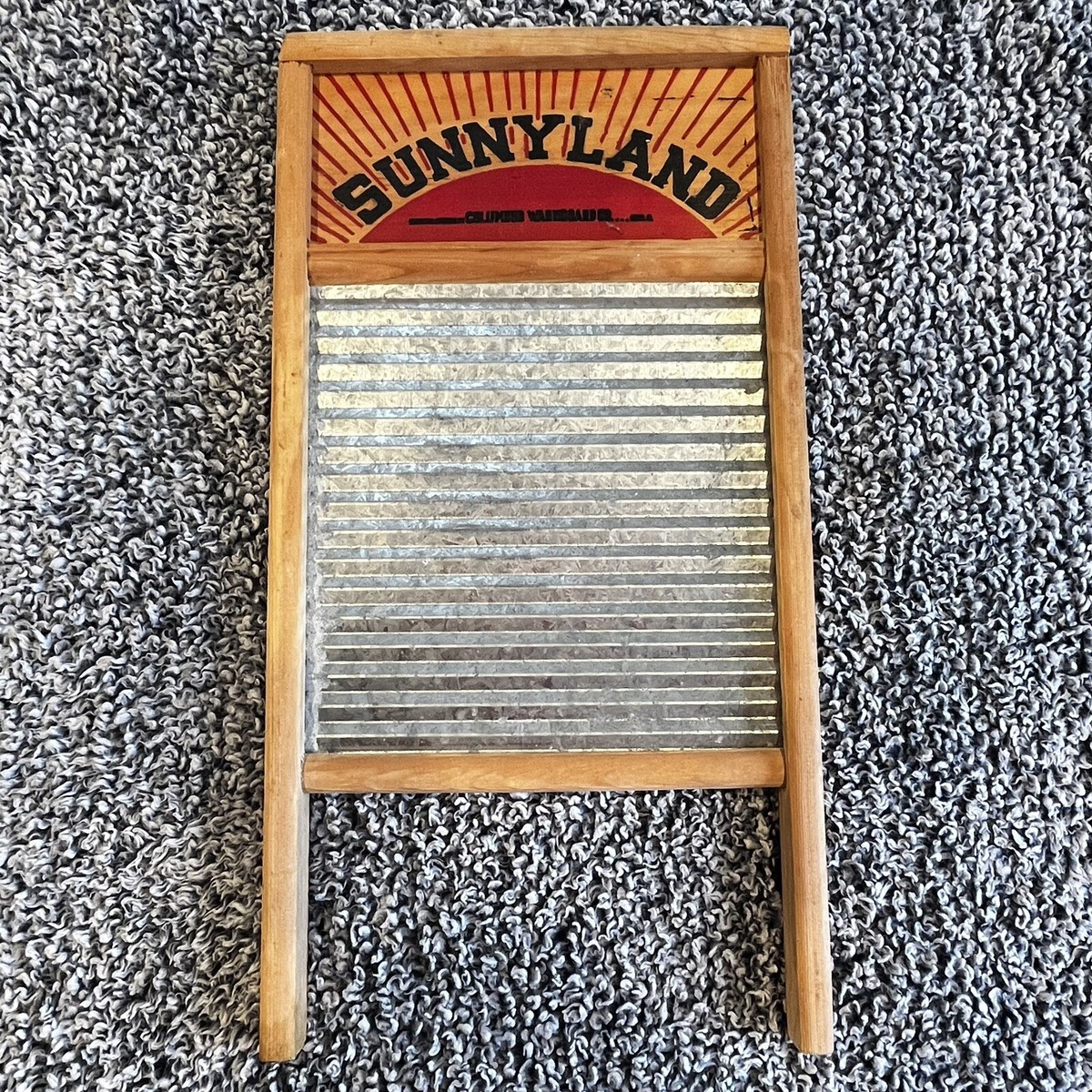 【175㎝】U.S.A ヴィンテージ 看板 Genuine RUBEROID Vintage Sunny Land No 2090 Standard Family Size Columbus Washboard