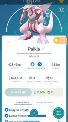 Pokemon Trade GO - Shiny Palkia Level 40 & 2nd move Unlocked for PVP Master