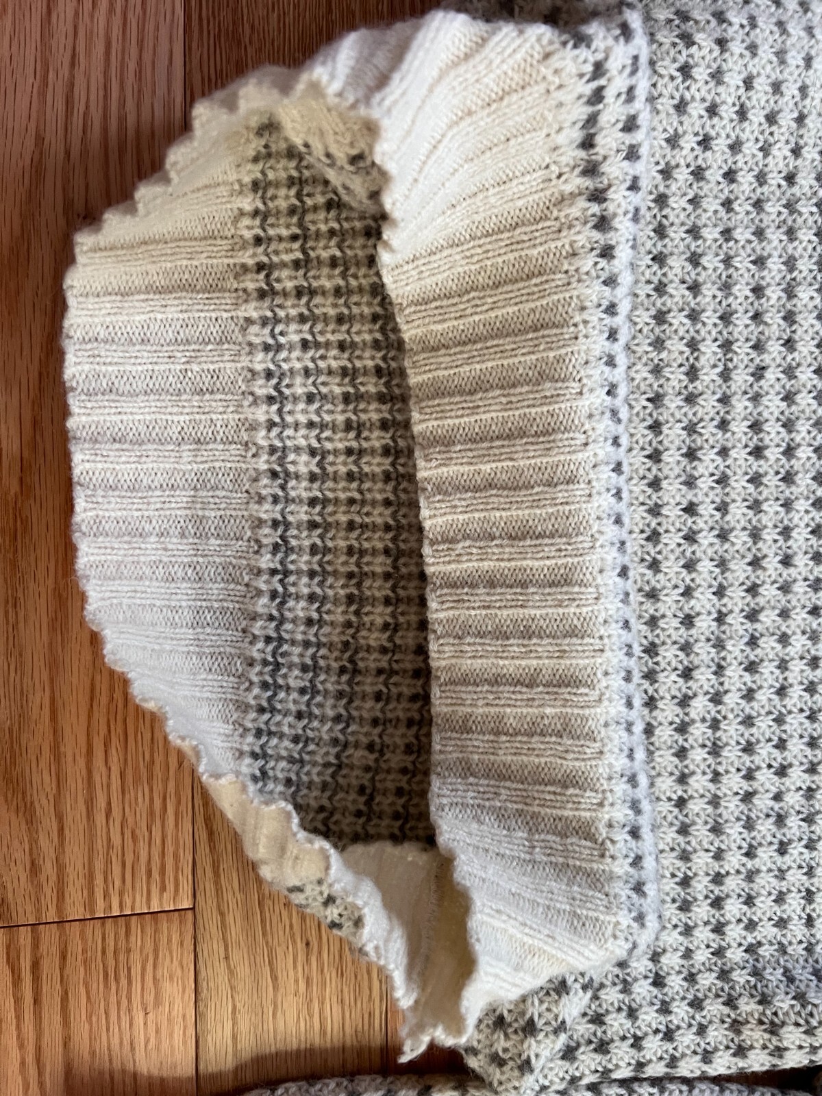 RARE Vtg 90s WOOLRICH Birdseye Pattern Wool Knit Sweater Natural Large L Vintage image 6