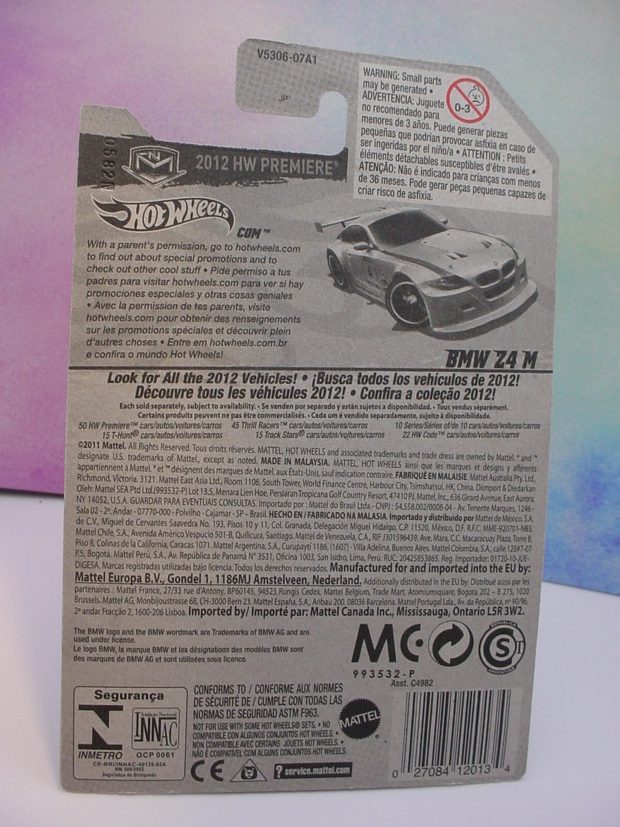 htf 2012 i Hot Wheels BMW Z4 M #18 Premiere ☆ black;red rim pr5
