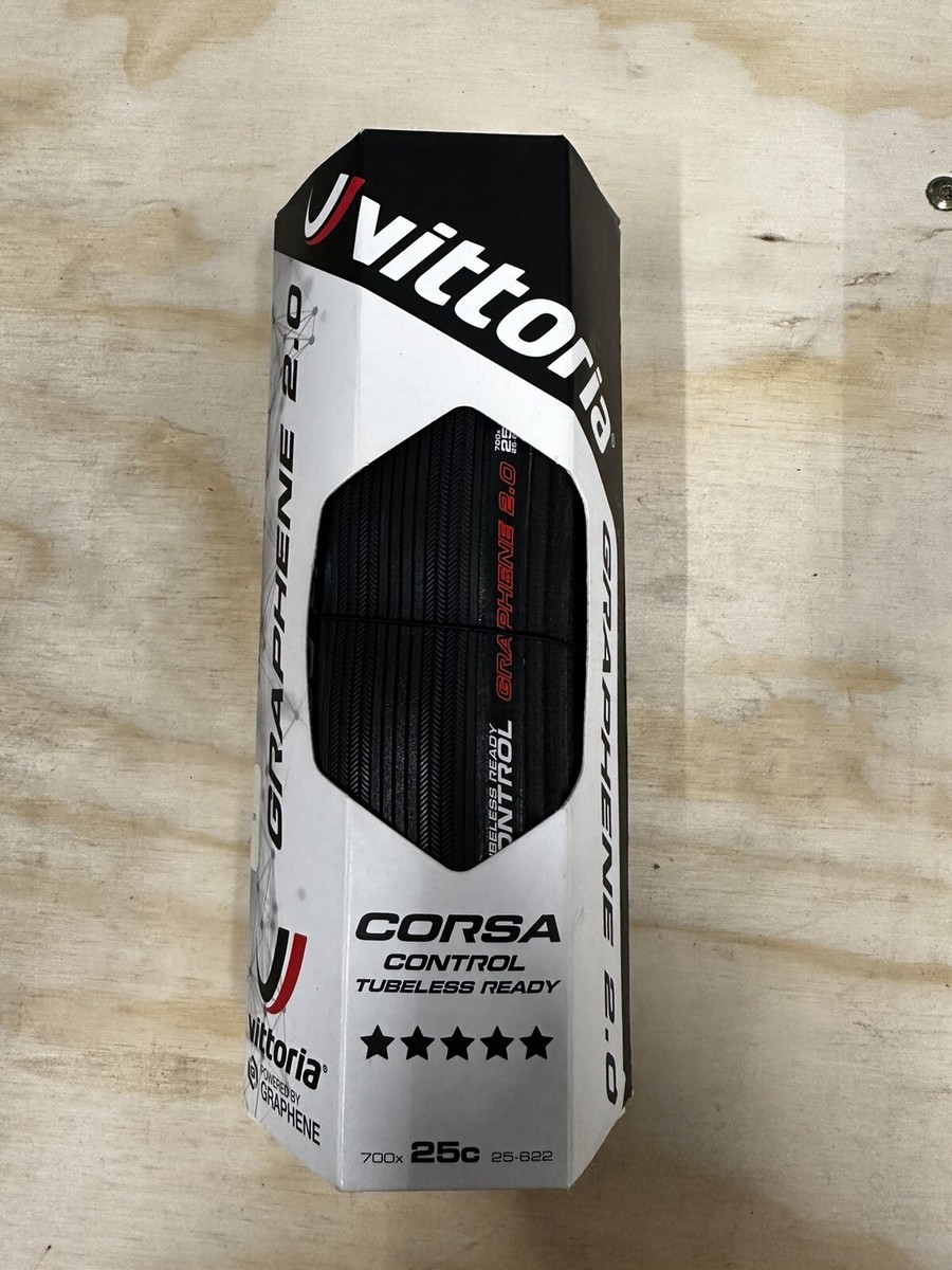 VITTORIA CORSA CONTROL TIRE - 700 X 25c, TUBELESS, FOLDING, BLACK