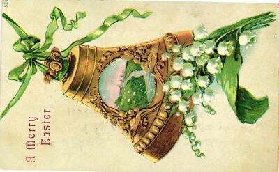 Vintage Postcard- Easter Bell, A Merry Easter.