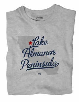 Lake Almanor Peninsula California CA T-Shirt MAP