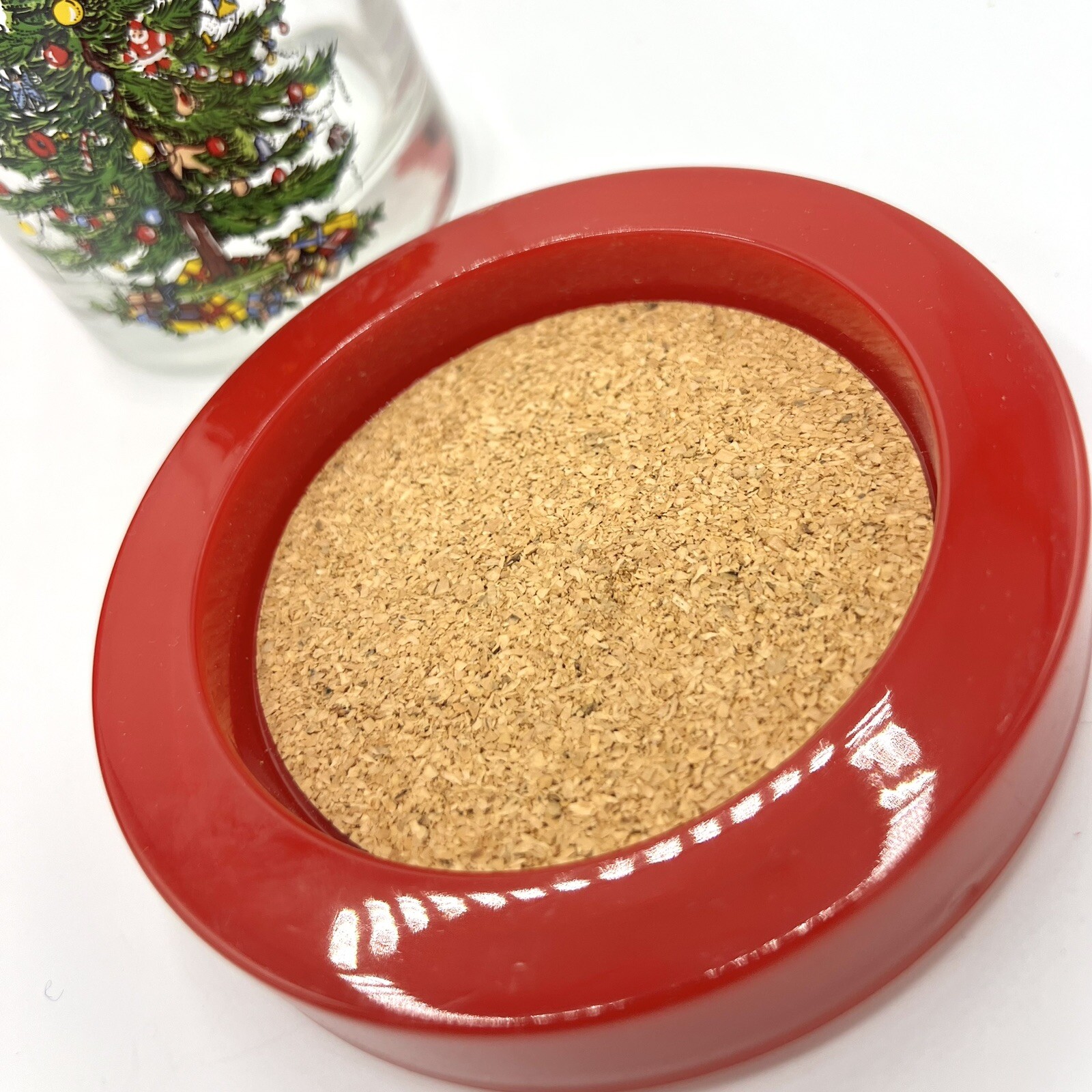 Vtg Box Set Georges Briard Christmas Tree Double Old Fashion Glasses Coaster