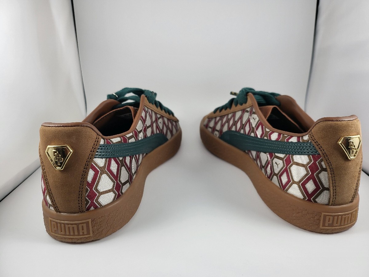 Puma Clyde x Tassle Dapper Dan Color Friar Brown Vintage 388170-01 Men Size 12 Shop Brown Mens Puma CLYDE X DAPPER DAN Geometric Lace Up  main image 4