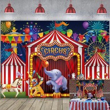 Red Circus Backdrop Amusement Park Tents Stratus Playground Carnival Carousel