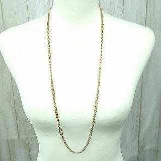 Collana lunga catena Christian Dior oro 2 vie lunghezza totale 87 5 cm donna