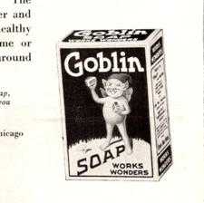 Antique 1919 Ad Goblin Soap Works Wonders Grimy Play Stained Hands 10/1919