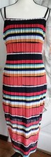 Colorful Striped Midi Dress Sleeveless Casual Dress Stretchy