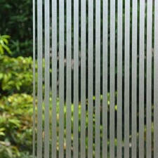 VSUDO Window Privacy Film Frosted Stripe Static Cling Window Film for Gl