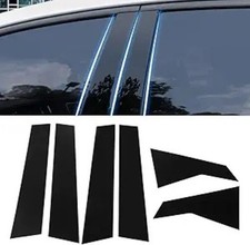6 Pcs Side Door Window Cover Trim, Glossy Black Pillar Posts Decal Sticker for S