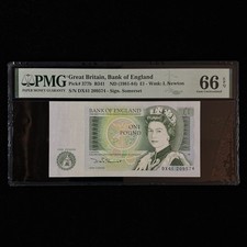 1981-84 Great Britain Bank of England 1 Pound Pick#377b PMG 66 EPQ Gem UNC 01