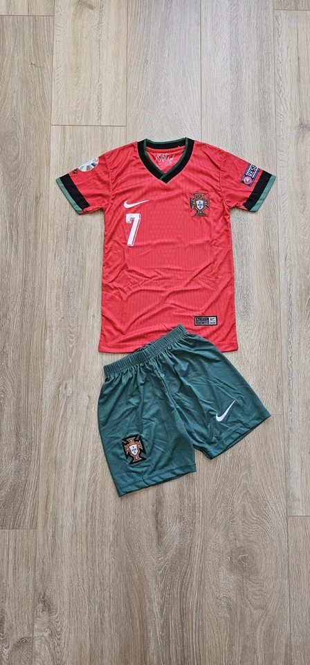 Retro Portugal  Kinder Trikot #7 Ronaldo Home EM 2024, neu - Bild 2 von 2