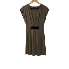 Banana Republic Dress Women's XS Brown A-Line Pleated Knee Length Sleeveless