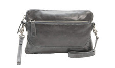  New FRYE Melissa Crossbody Wristlet - Carbon Black/Grey ITALIAN LEATHER  178