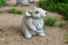 Cute Mouse Concrete Garden Statue Small Outdoor Yard Decor Animal Figurine