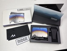 The Ridge Wallet Burnt Damascus Cash Strap Money Clip Bundle, RFID Open box NEW