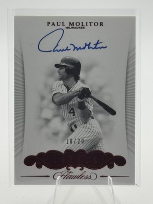 2018 Panini Flawless - Greats Autographs Paul Molitor #GA-PM Ruby Red /20 Auto
