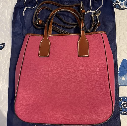 Dooney & Bourke Hot Pink Satchel Top Handle Zip Bag w/ Shoulder Strap, Dust Bag - Picture 4 of 13