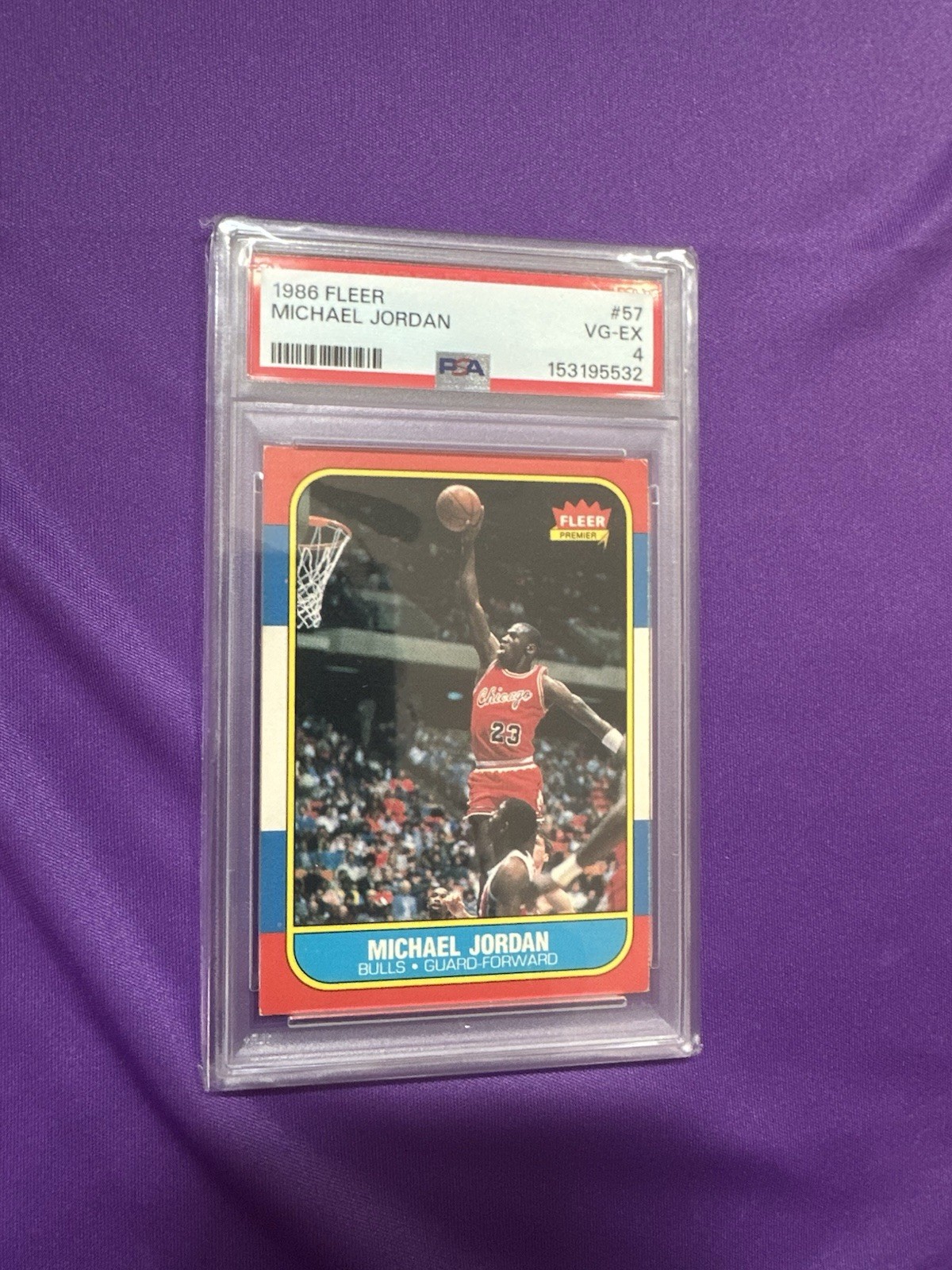 Michael Jordan 1986 Fleer #57 Psa 4 Rookie RC- FRESH GRADE! SEND OFFERS! view 4