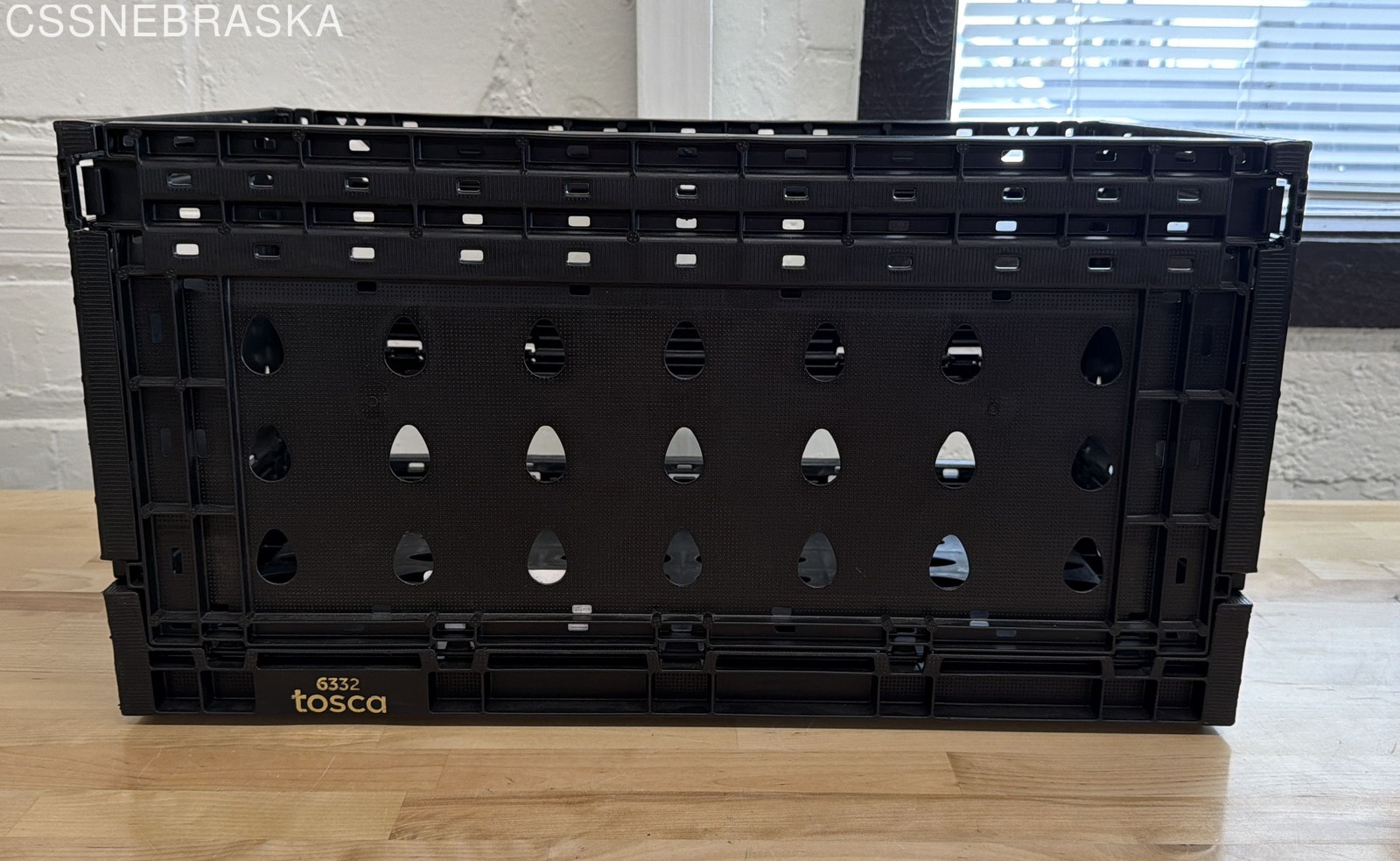 Tosca 6332 Collapsible Storage Crate Black Plastic Industrial