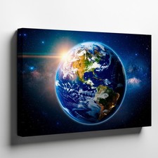 Wall Art Stunning View Of Earth From Space, Showcasing A Vibrant Blue Planet