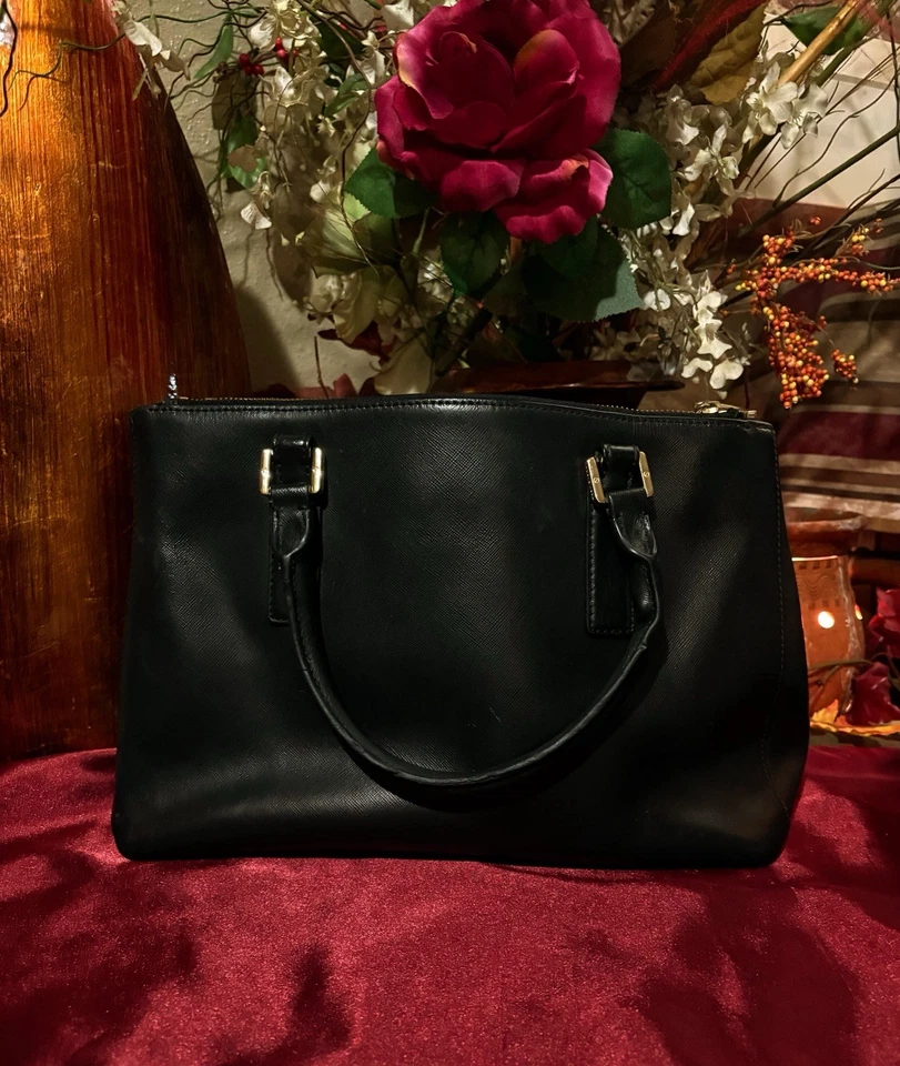 Tory Burch Saffiano Robinson 单肩包 托特包 中号 黑色 — 第 2/4 张图片